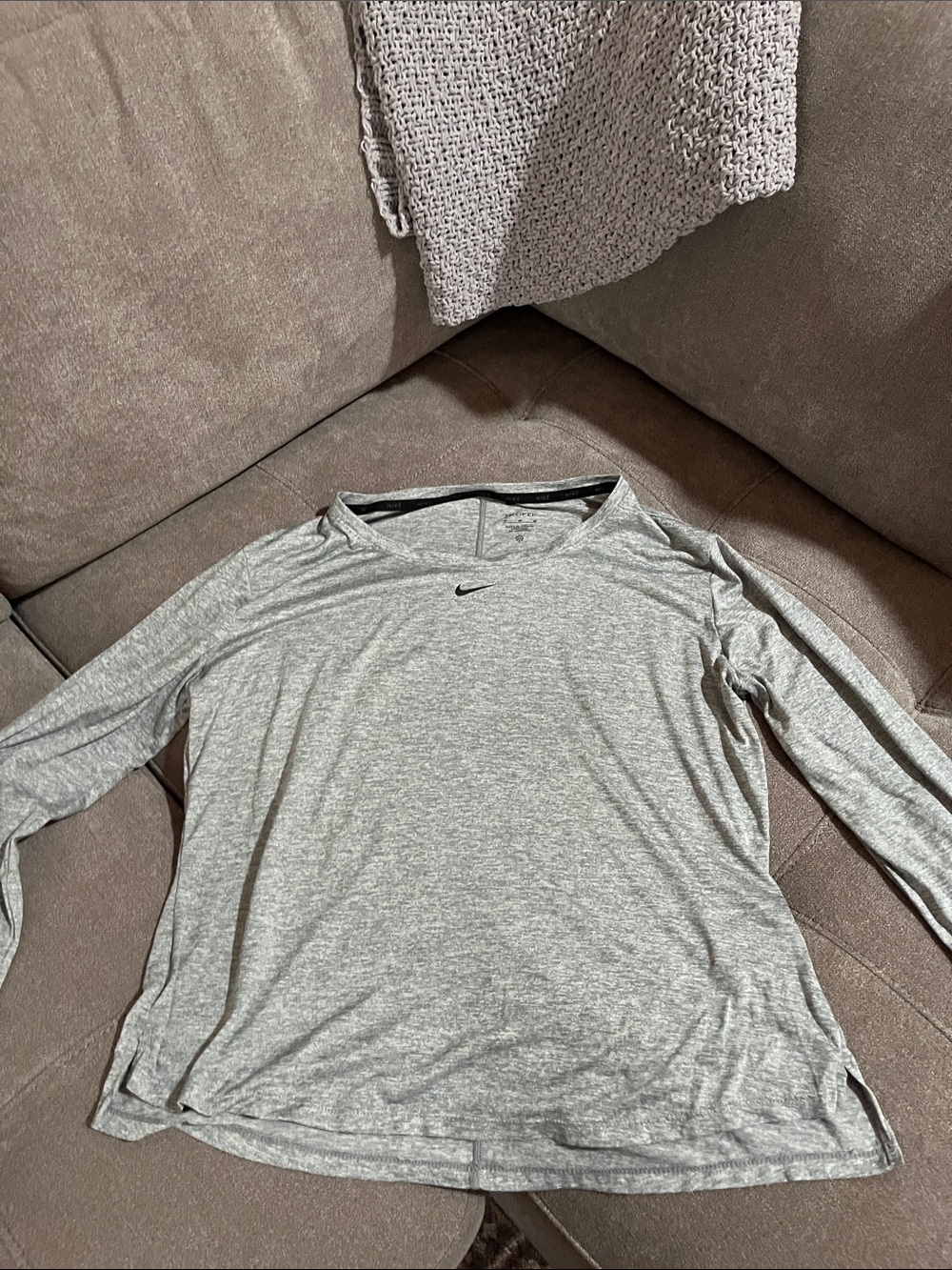 Nike Gray Long-Sleeve Performance Tee